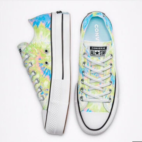 tie dye converse platform
